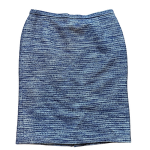 Eastex White and Blue Textured Pencil Skirt Knee-Length Women’s 12 Office
